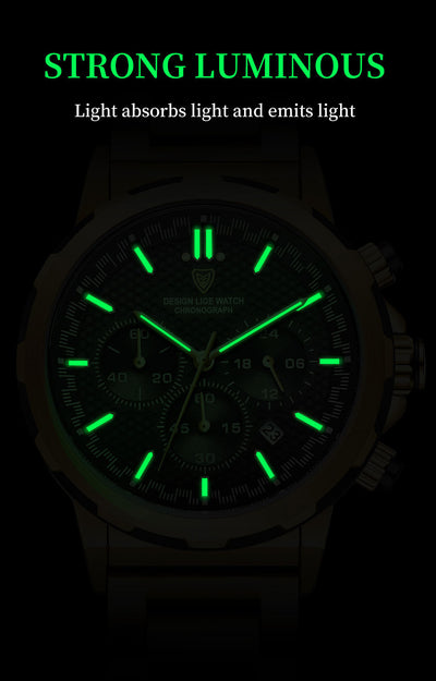 Reloj Empresarial Multifuncional con Correa de Acero y Calendario Luminoso Resistente al Agua - Image 15