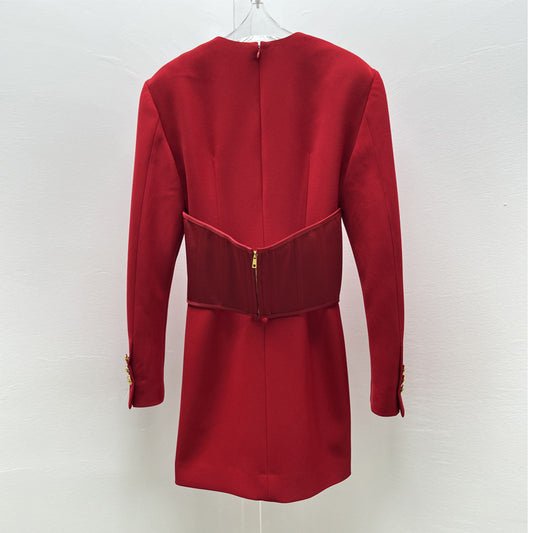 Conjunto Vestido Mini Dos Piezas Cintura Pez Otoño Invierno - Image 2