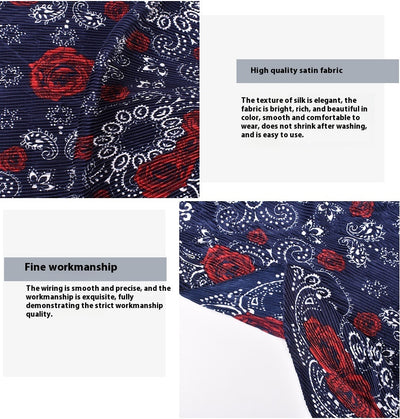 Pañuelo Grande Estampado Rosas Retro - Image 13