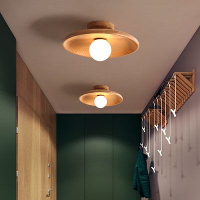 Lámpara de Techo Minimalista en Madera Maciza para Pasillos - Image 3
