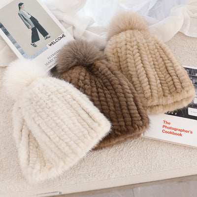 Gorro de Piel de Visón con Lana Gruesa Aislante - Image 4