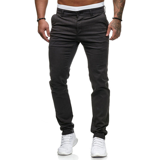 Pantalones Slim Fit de Color Liso - Image 13