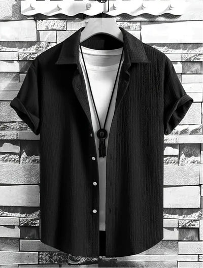 Camisa Casual de Manga Corta Holiday Leisure sin Arrugas para Hombre - Image 60