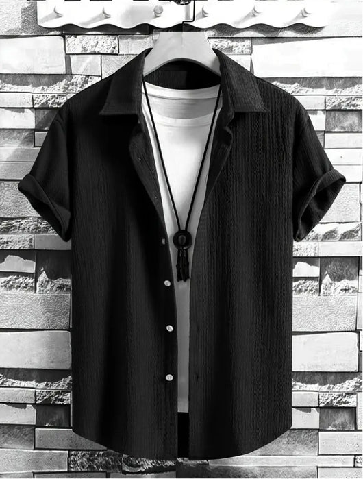 Camisa Casual de Manga Corta Holiday Leisure sin Arrugas para Hombre - Image 60