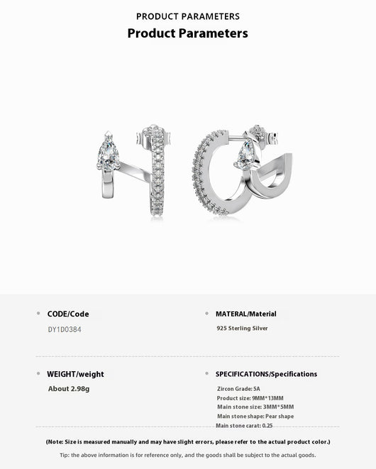 Aretes de Plata Esterlina S925 de Lujo Ligero para Mujer - Image 7