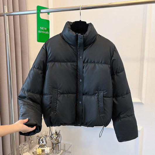 Chaqueta Acolchada de Cuero PU con Cuello Alto para Mujer - Image 3
