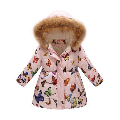 Chaqueta de Algodón Acolchada con Cuello de Pelaje y Capucha - Diseño Cartoon Infantil - Image 28