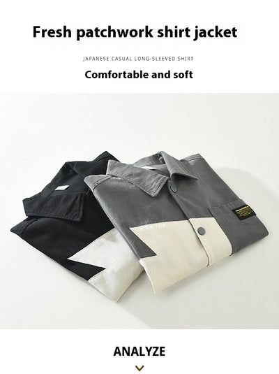 Playera Suelta Patchwork Retro para Hombre - Estilo Versátil y Casual - Image 13