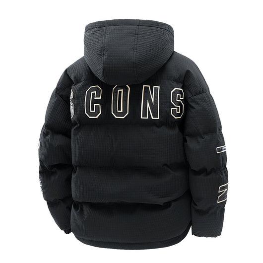 Chaqueta Acolchada de Invierno para Hombre con Capucha y Estampado Urbano - Image 3