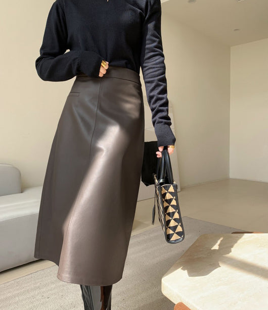 Falda de Cuero Cintura Alta Elegante Efecto Adelgazante - Image 10