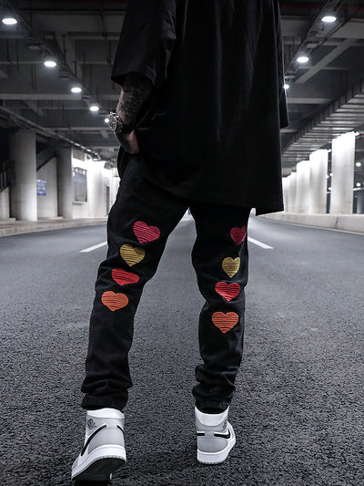 Jeans Rectos Ajustados con Bordado Love - Image 3