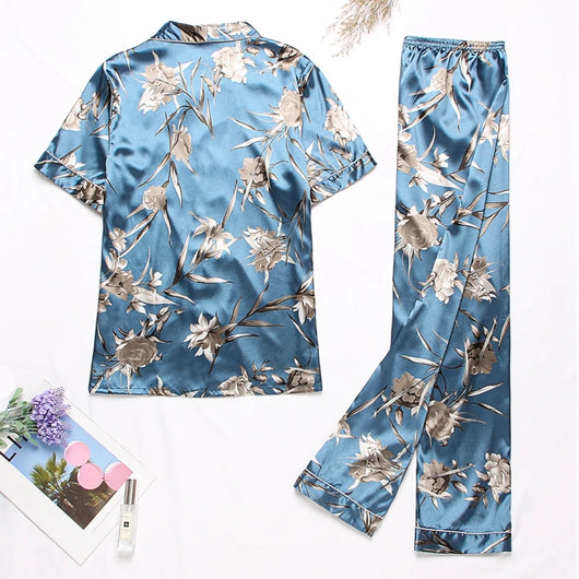 Pijamas de Seda para Parejas - Manga Larga Fresca y Cómoda - Image 56