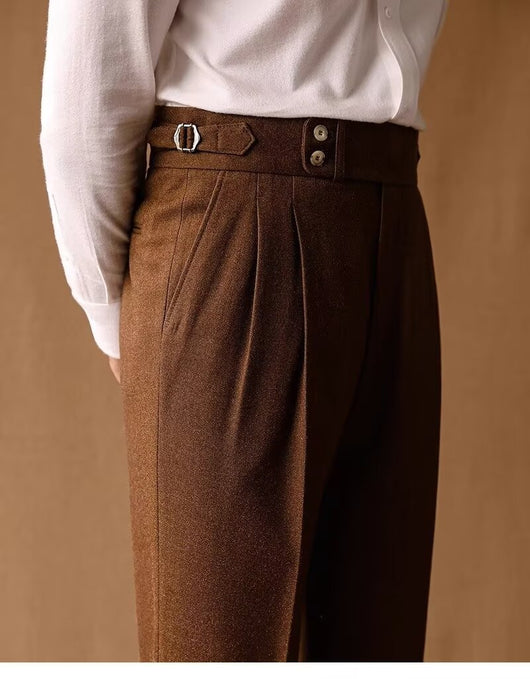 Pantalones de Invierno Rectos Cintura Alta para Hombre con Hebillas Parisinas - Image 30