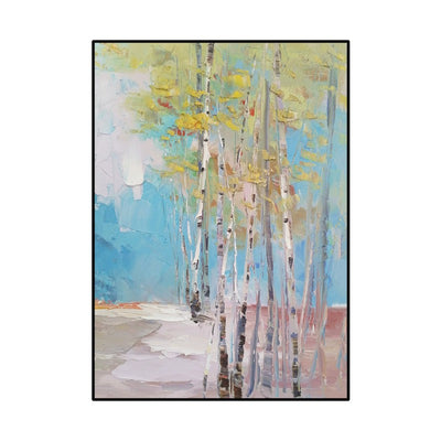 Cuadro Óleo Bosque de Abedules - Pintura Abstracta Moderna para Sala de Estar - Image 5
