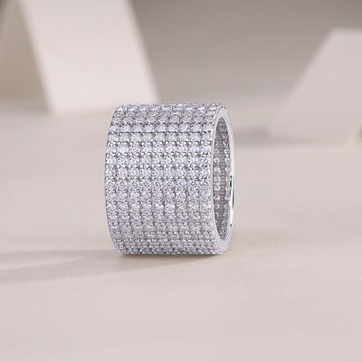 Juego de Anillos de Boda Bright Stars con Moissanita Premium en Plata S925 y Baño de Platino - Image 6
