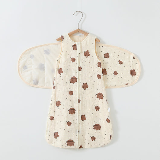 Saco de Dormir Bebé Algodón Gasa 4 Capas con Faja Antisobresaltos - Image 7