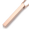 Cylinder Finely Polished Lettering Pendant Stainless Steel Necklace Rose Dorado
