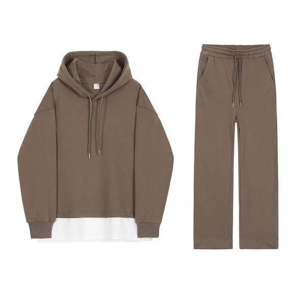 Conjunto Deportivo Coreano Dos Piezas con Sudadera con Capucha para Hombre Otoño