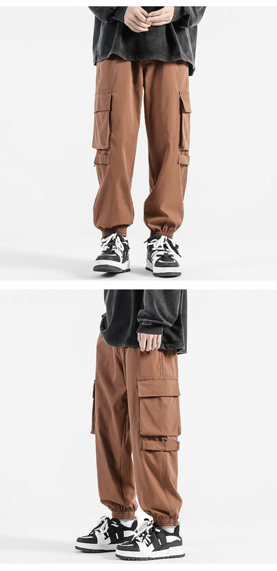 Pantalones Cargo Holgados con Bolsillos y Puños Ajustables - Image 16