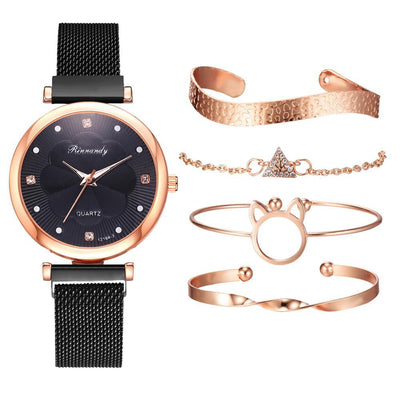 Reloj de Cuarzo con Esfera Floral y Malla Ajustable - Image 11