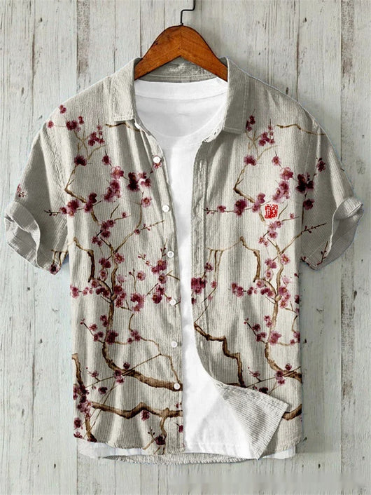 Camisa Casual Holgada para Hombre con Estampado y Botones - Image 20