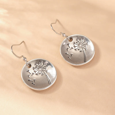 Aretes Retro Diente de León Redondos Simples