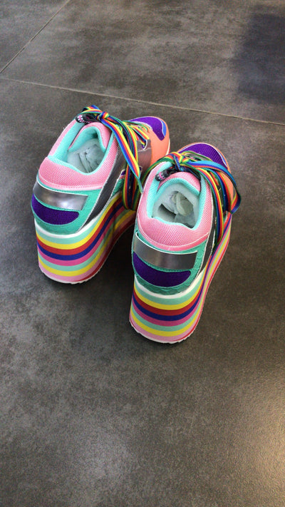 Zapatos Plataforma Casual para Mujer - Cuero con Combinación de Colores - Image 10