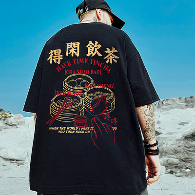 Camiseta Estampado Tide Verano Americano Manga Corta para Hombre - Image 4