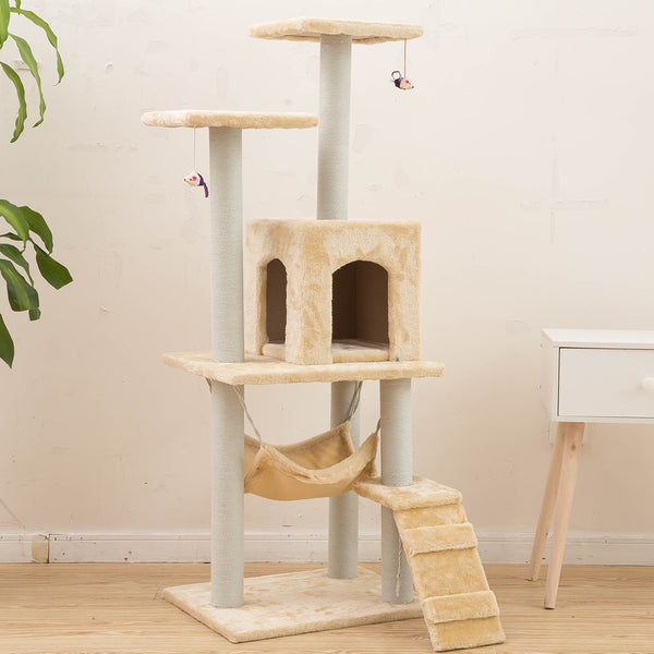 Árbol Rascador Multicapa para Gatos con Plataformas de Juego