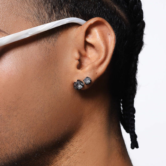 Aretes de Rosa Espinada Plata Pura - Corte Diamante Retro Unisex Antioxidante - Image 23