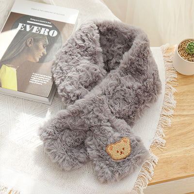 Bufanda Térmica Estilo Coreano con Oso Peluche - Versátil para Invierno - Image 22