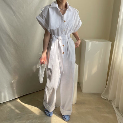 Jumpsuit de Trabajo Elegante con Cintura Ajustable y Múltiples Bolsillos - Image 17