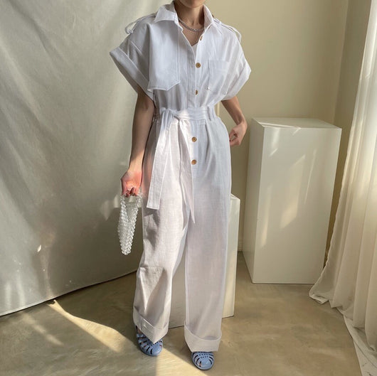 Jumpsuit de Trabajo Elegante con Cintura Ajustable y Múltiples Bolsillos - Image 17