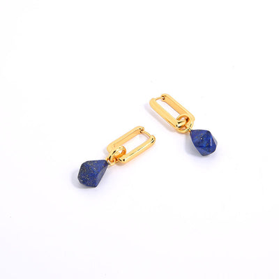 Collar Geométrico Ágata Azul Oro Natural con Ojo de Tigre 3D - Image 63