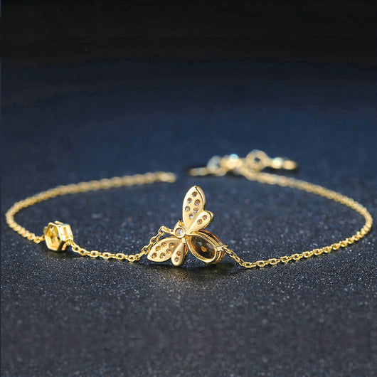 Pulsera Citrina y Peridoto con Abeja Micro Incrustada - Image 11