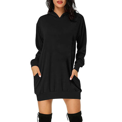Suéter Vestido Holgado de Color Sólido con Mangas Largas - Image 13