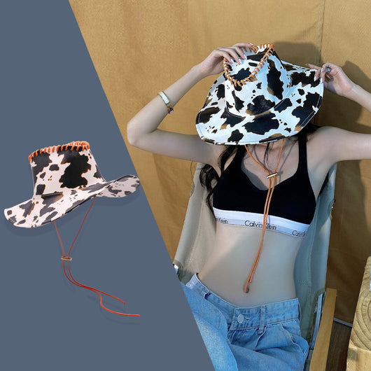 Sombrero Vaquero Retro de Cuero para Mujer