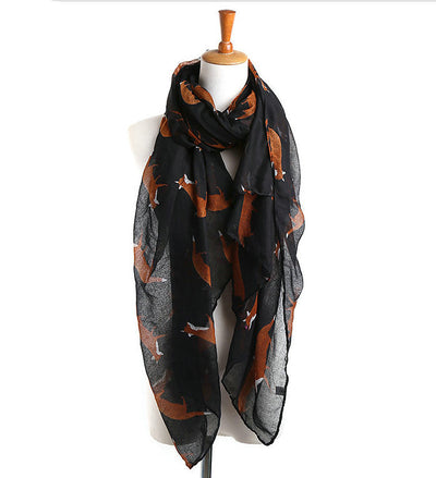 Bufanda Otoño Invierno Estilo Coreano con Patrón Animal Zorro - Image 3