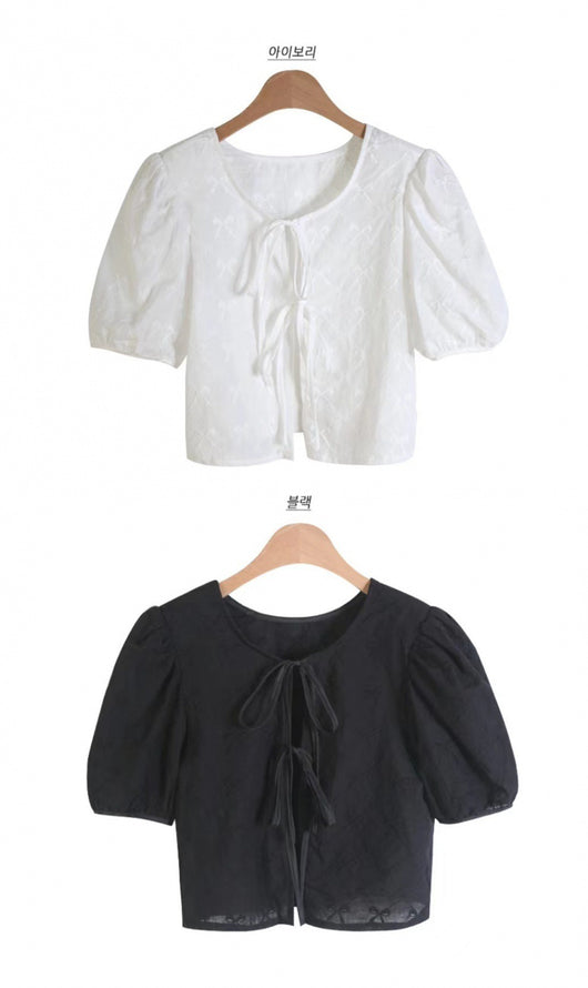 Blusa Tejida con Cordones - Manga Corta Elegante - Image 29