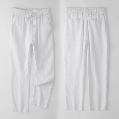 Pantalones de Lino Hombre Talla Grande Cintura Elástica Ajuste Suelto - Image 3