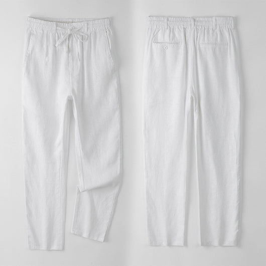 Pantalones de Lino Hombre Talla Grande Cintura Elástica Ajuste Suelto - Image 3
