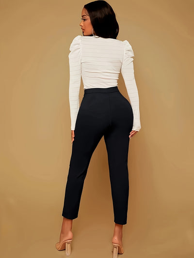 Pantalón Casual de Cintura Alta Slim Fit Cómodo - Image 10