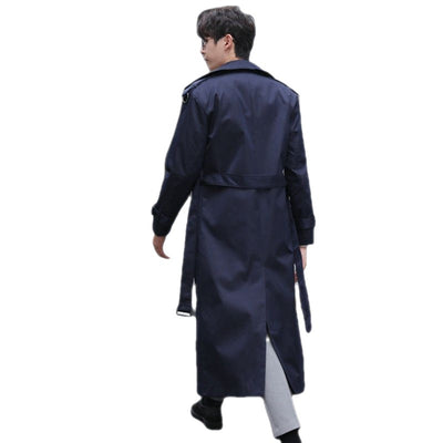 Abrigo Trinchera Slim Fit Largo para Hombre Estilo Británico - Image 5