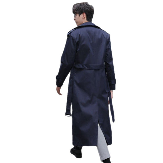 Abrigo Trinchera Slim Fit Largo para Hombre Estilo Británico - Image 5