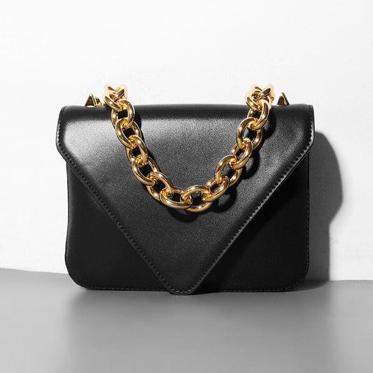 Bolsa Mensajera de Cuero con Cadena - Colección Verano