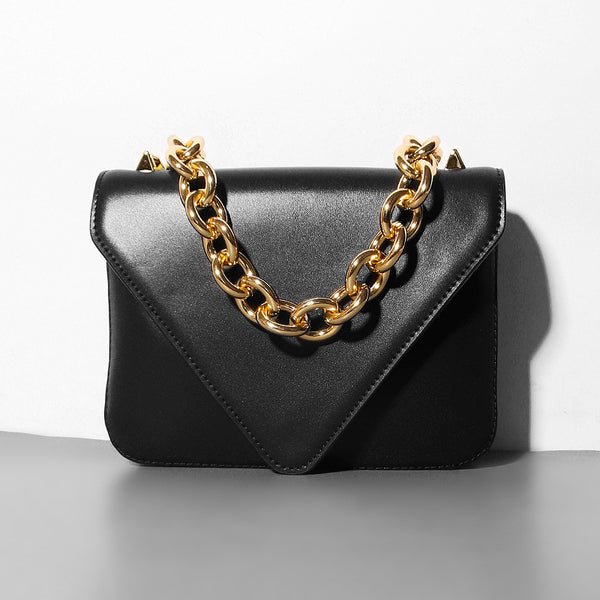 Bolsa Mensajera de Cuero con Cadena - Colección Verano