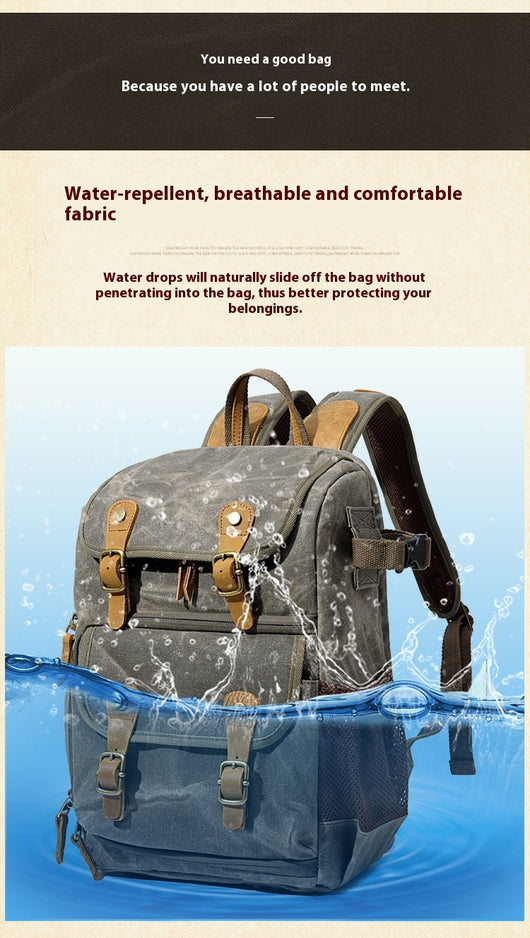 Mochila Cámara SLR Impermeable de Lona - Unisex Profesional - Image 24