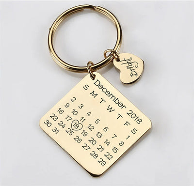 Llavero Calendario de Acero Inoxidable con Personalidad Creativa