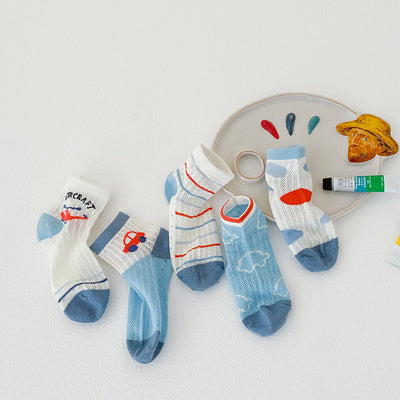 Calcetines de Malla Cuadriculados para Niños - Primavera y Verano - Image 13