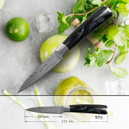 Cuchillo Desollador de Acero Inoxidable con Mango de Resina Negra - Image 6
